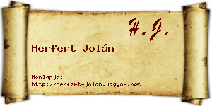 Herfert Jolán névjegykártya